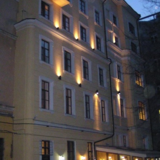 Подсветка фасада частного отеля, набережная р.Мойки